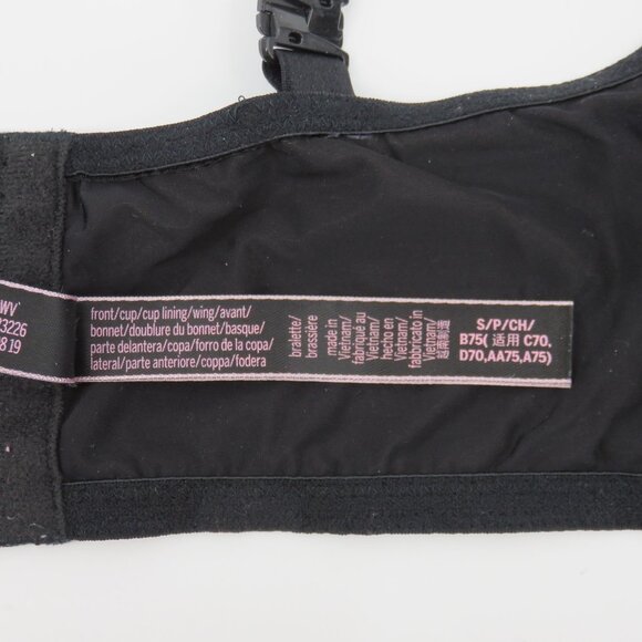 Victorias Secret Small Deep V Black Animal Rhinestone Bralette Bra Underwire - Picture 12 of 15